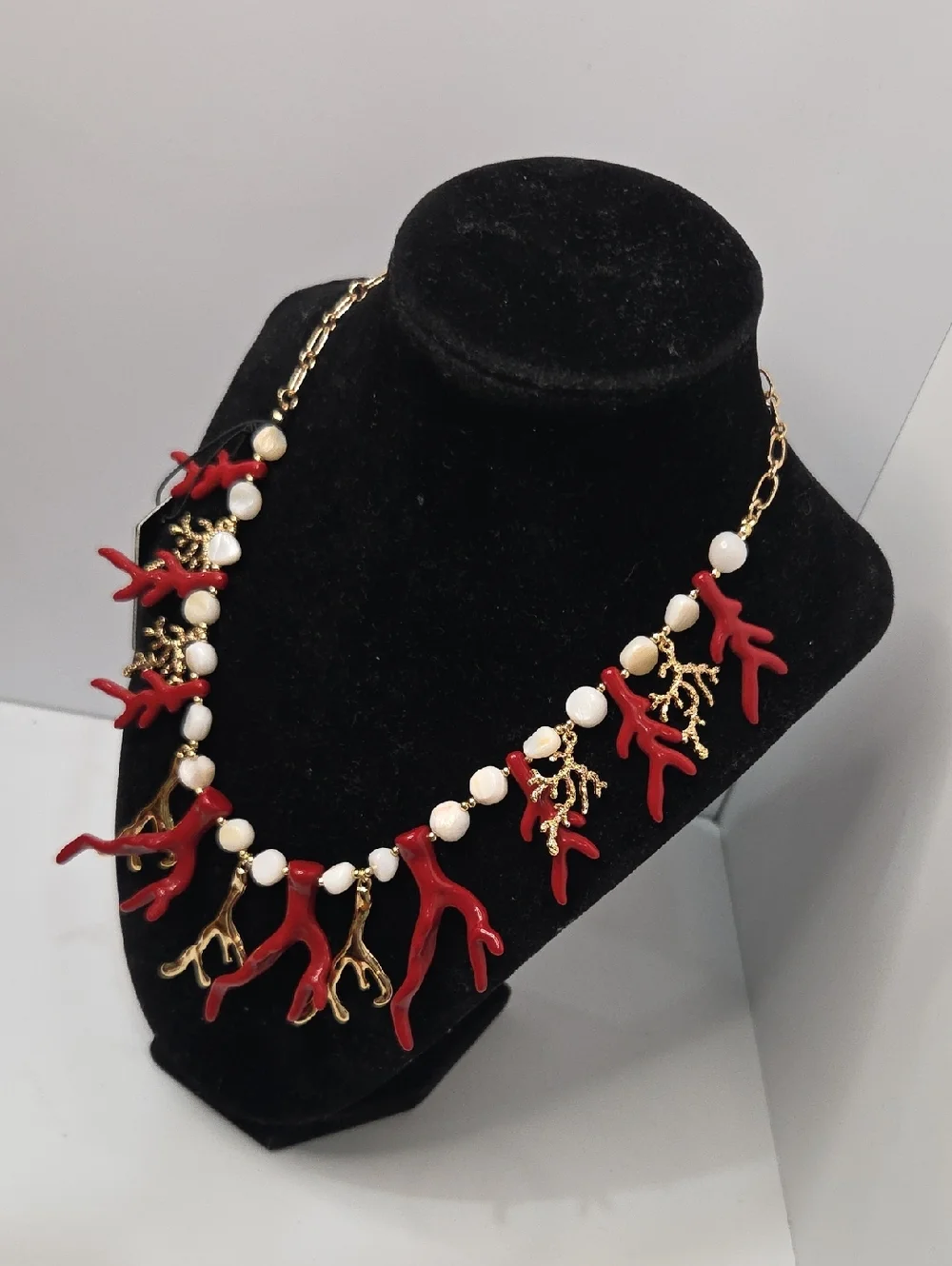 ❤️▪️House of Harlow ▪️1960 Red Coral Branch 18in Natural Shell Necklace